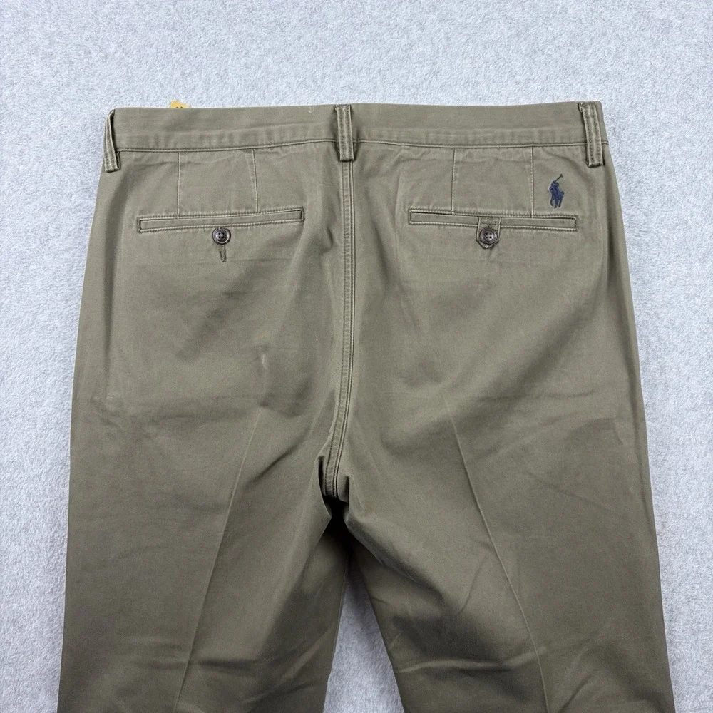 Polo Ralph Lauren‎ Pants Men 34x34 (Fits 36x32) Green Stretch Cotton Twill Chino
